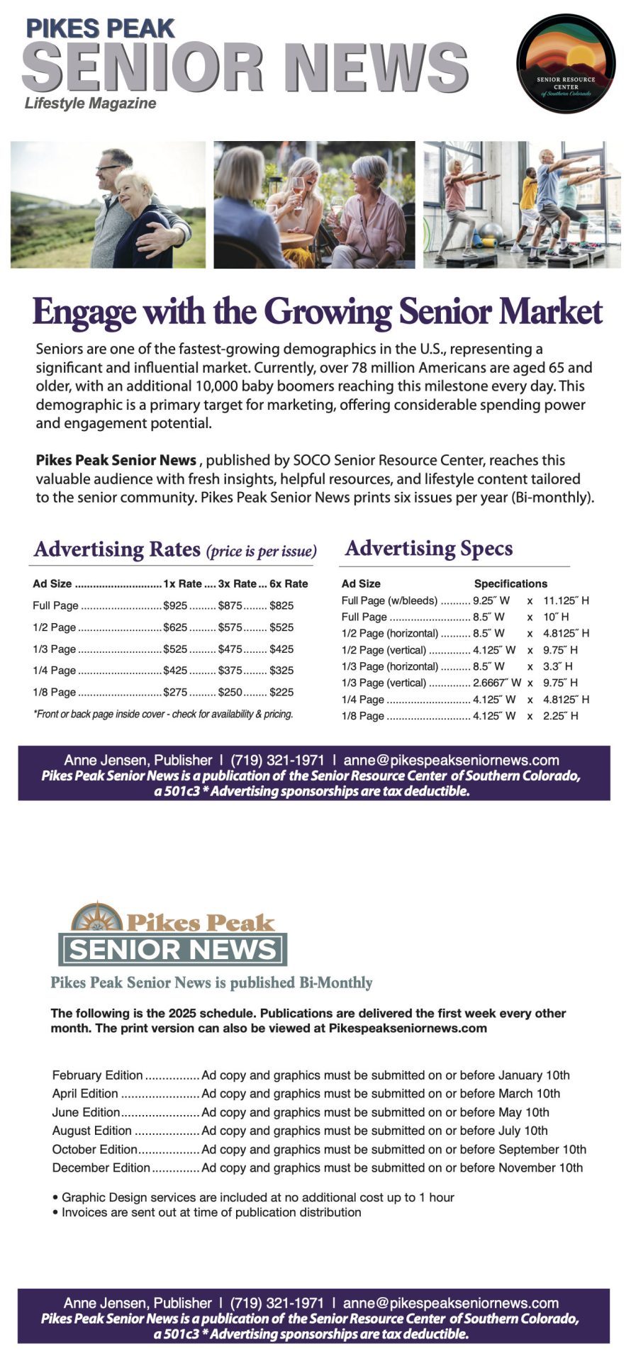 Pikes Peak Senior News Media Kit page 1